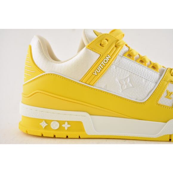 Louis Vuitton Yellow White Empreinte Leather Low Trainer Sneaker UK 9 US 10 11 - Picture 4 of 13